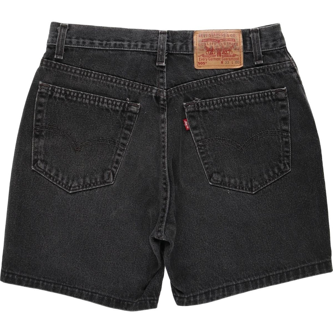 90'S Levi's 505 REGULAR FIT Black Denim Shorts, Made in USA, Men's, W32 equivalent, Vintage cotton blue type Vintage Second Hand