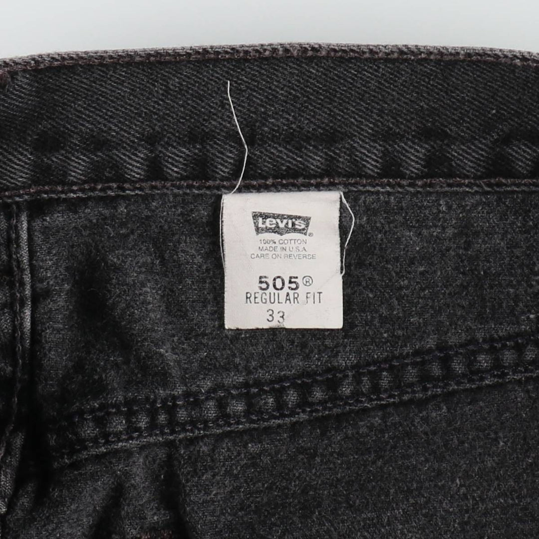 90'S Levi's 505 REGULAR FIT Black Denim Shorts, Made in USA, Men's, W32 equivalent, Vintage cotton blue type Vintage Second Hand