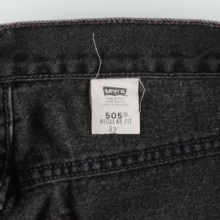 90'S Levi's 505 REGULAR FIT Black Denim Shorts, Made in USA, Men's, W32 equivalent, Vintage cotton blue type Vintage Second Hand