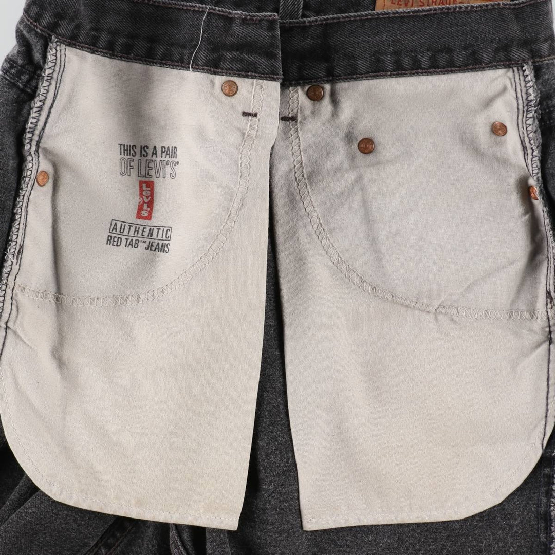 90'S Levi's 505 REGULAR FIT Black Denim Shorts, Made in USA, Men's, W32 equivalent, Vintage cotton blue type Vintage Second Hand