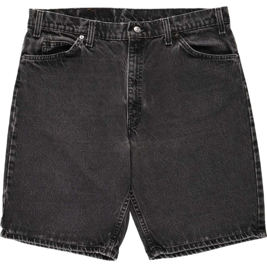 1990'S Levi's 36550-4159 Orange Tab Black Denim Shorts, Made in USA, Men's W37 (approx.) cotton black type Vintage Second Hand