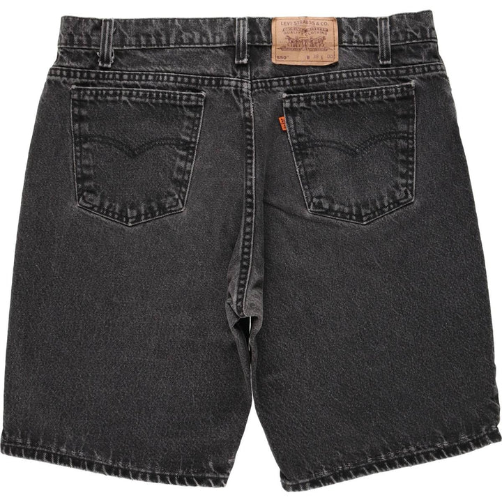 1990'S Levi's 36550-4159 Orange Tab Black Denim Shorts, Made in USA, Men's W37 (approx.) cotton black type Vintage Second Hand