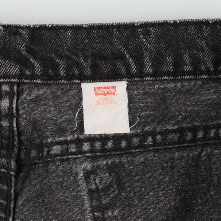 1990'S Levi's 36550-4159 Orange Tab Black Denim Shorts, Made in USA, Men's W37 (approx.) cotton black type Vintage Second Hand