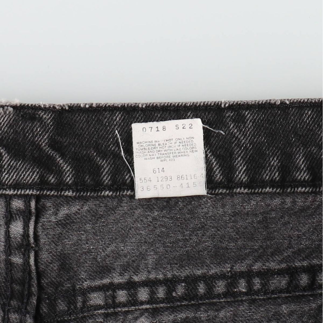 1990'S Levi's 36550-4159 Orange Tab Black Denim Shorts, Made in USA, Men's W37 (approx.) cotton black type Vintage Second Hand