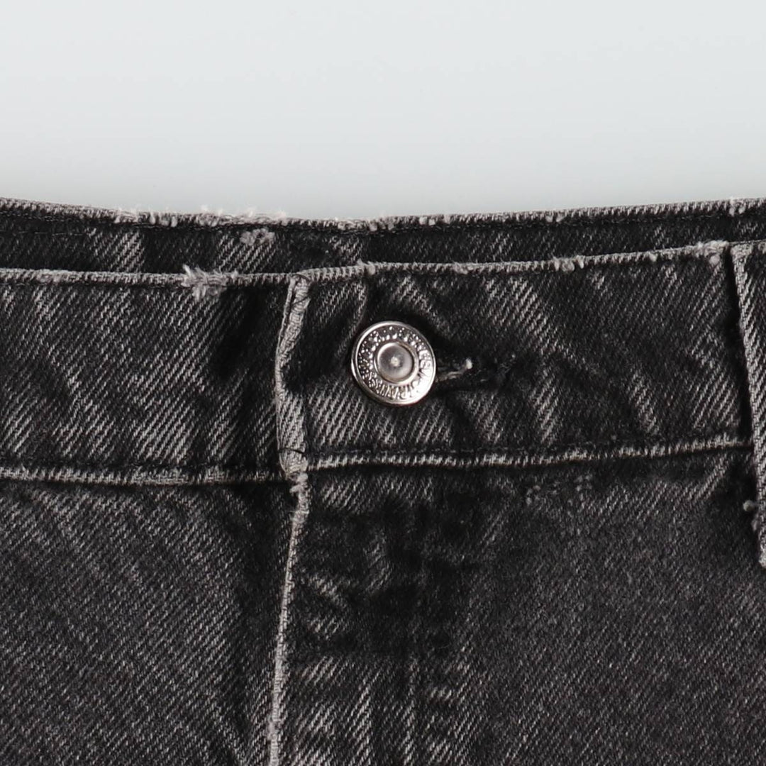 1990'S Levi's 36550-4159 Orange Tab Black Denim Shorts, Made in USA, Men's W37 (approx.) cotton black type Vintage Second Hand