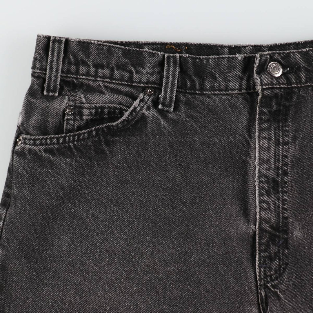 1990'S Levi's 36550-4159 Orange Tab Black Denim Shorts, Made in USA, Men's W37 (approx.) cotton black type Vintage Second Hand