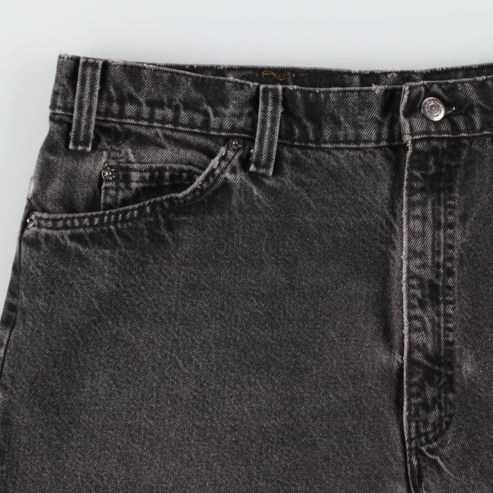 1990'S Levi's 36550-4159 Orange Tab Black Denim Shorts, Made in USA, Men's W37 (approx.) cotton black type Vintage Second Hand