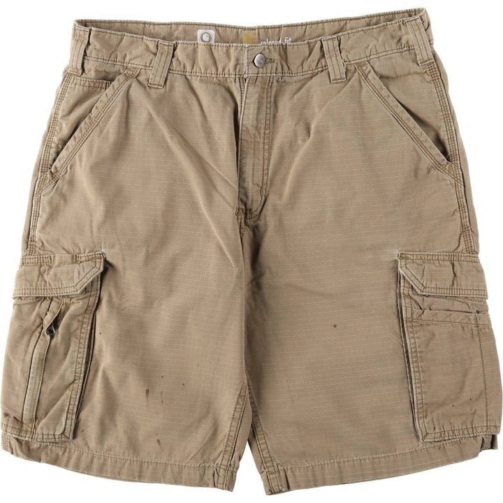 Carhartt Relaxed Fit Force Ripstop Cargo Shorts (Men's W36 equivalent) cotton Beige type Vintage Second Hand