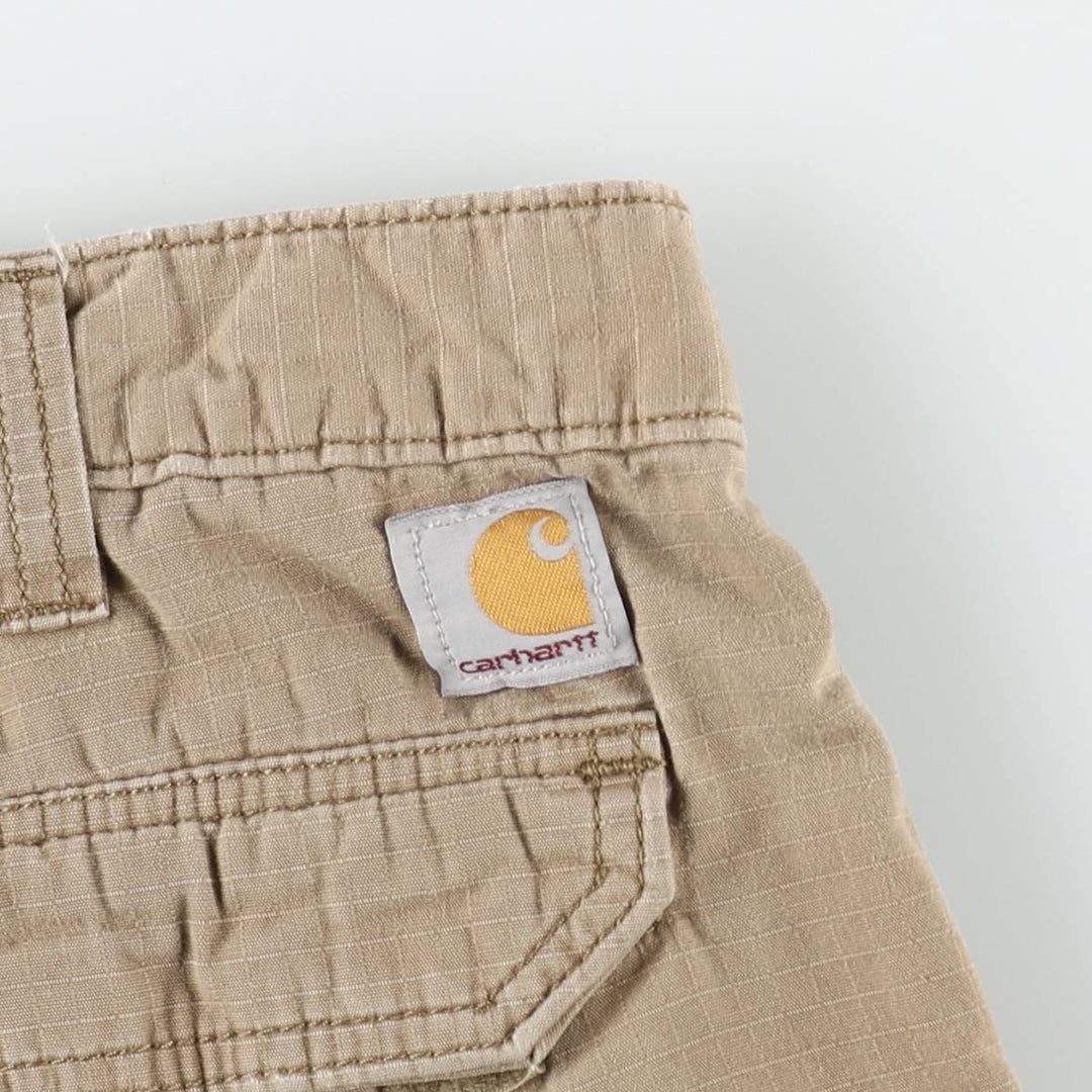 Carhartt Relaxed Fit Force Ripstop Cargo Shorts (Men's W36 equivalent) cotton Beige type Vintage Second Hand