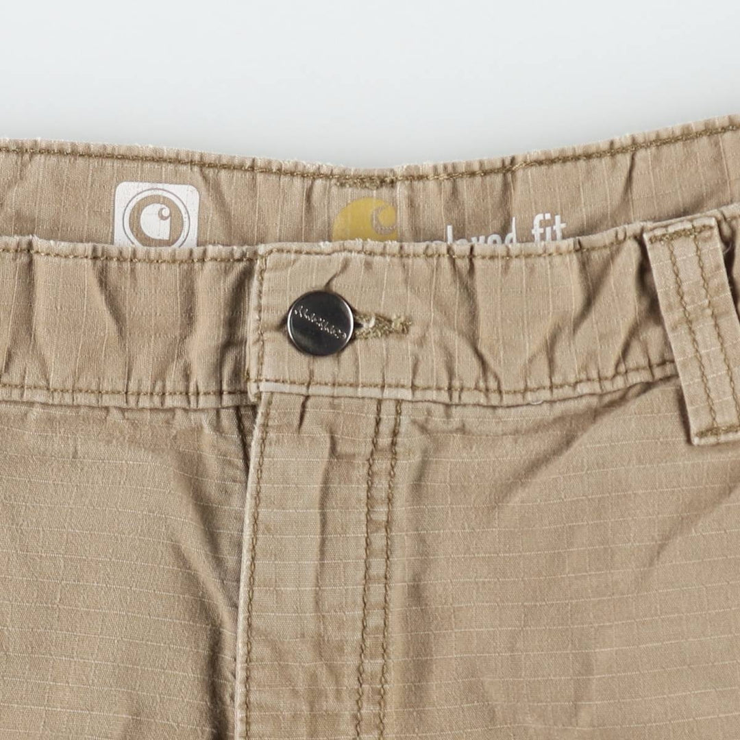 Carhartt Relaxed Fit Force Ripstop Cargo Shorts (Men's W36 equivalent) cotton Beige type Vintage Second Hand