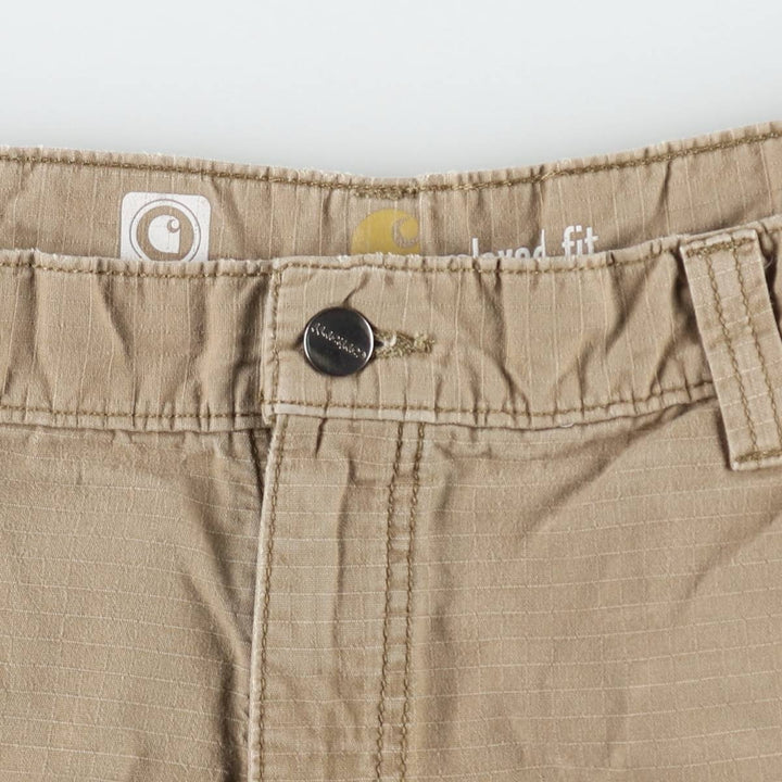 Carhartt Relaxed Fit Force Ripstop Cargo Shorts (Men's W36 equivalent) cotton Beige type Vintage Second Hand