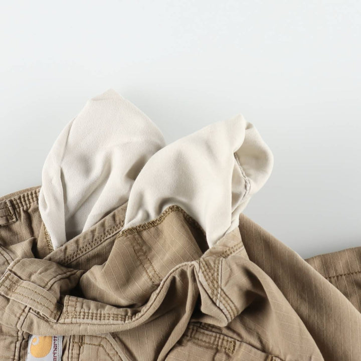 Carhartt Relaxed Fit Force Ripstop Cargo Shorts (Men's W36 equivalent) cotton Beige type Vintage Second Hand