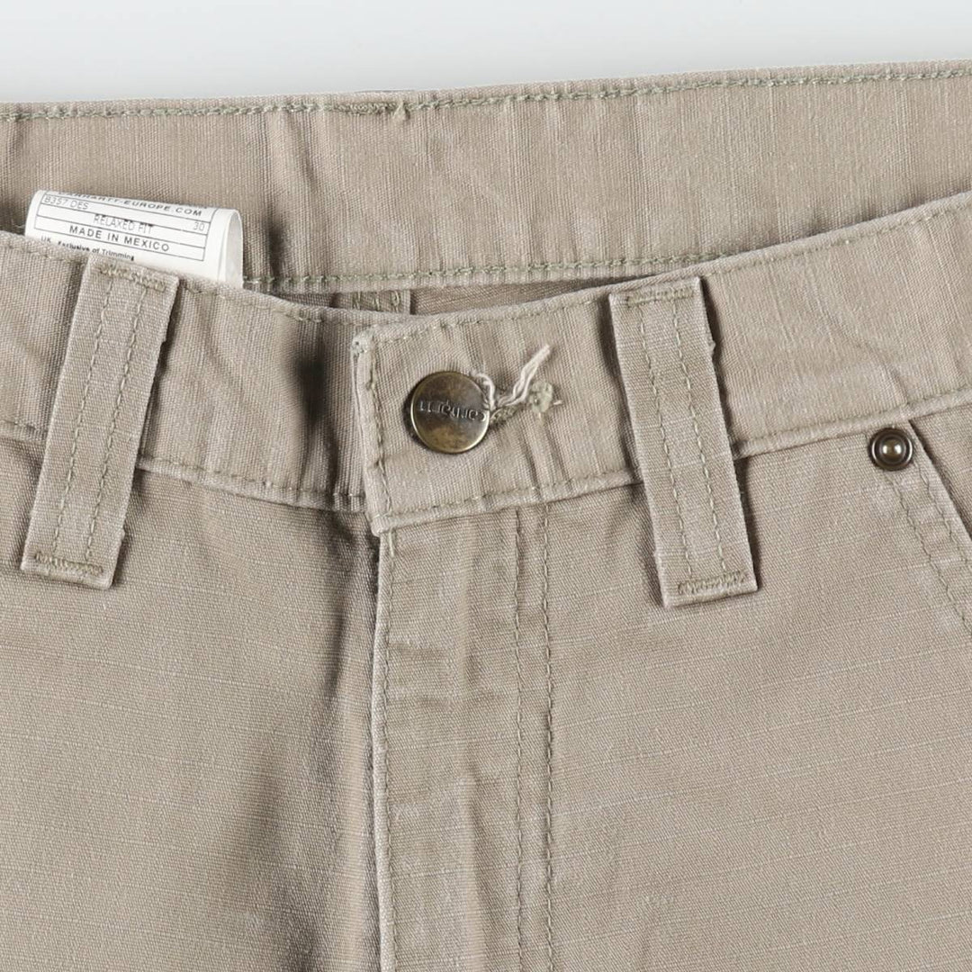 Carhartt Relaxed Fit Ripstop Cargo Shorts (Men's W30 equivalent) cotton beige type brown Vintage Second Hand