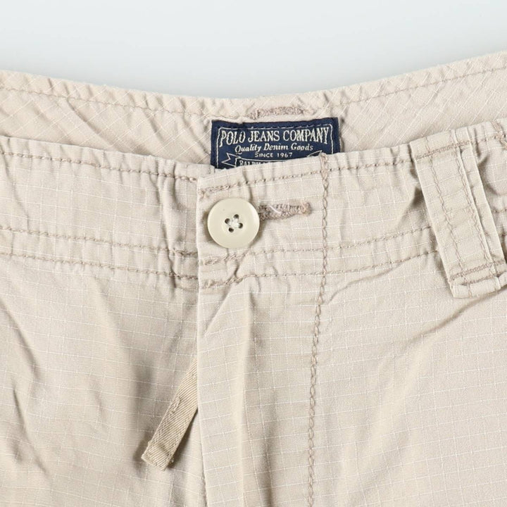 Ralph Lauren POLO JEANS COMPANY Ripstop Cargo Shorts, Men's Size W35 (approx.) cotton Beige type Vintage Second Hand