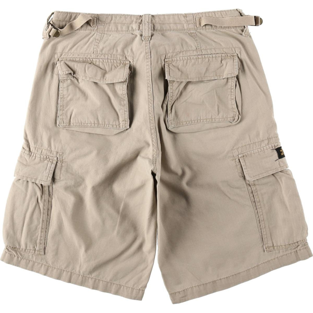 Ralph Lauren POLO JEANS COMPANY Ripstop Military Cargo Shorts (Men's size W34 equivalent) cotton Beige type Vintage Second Hand