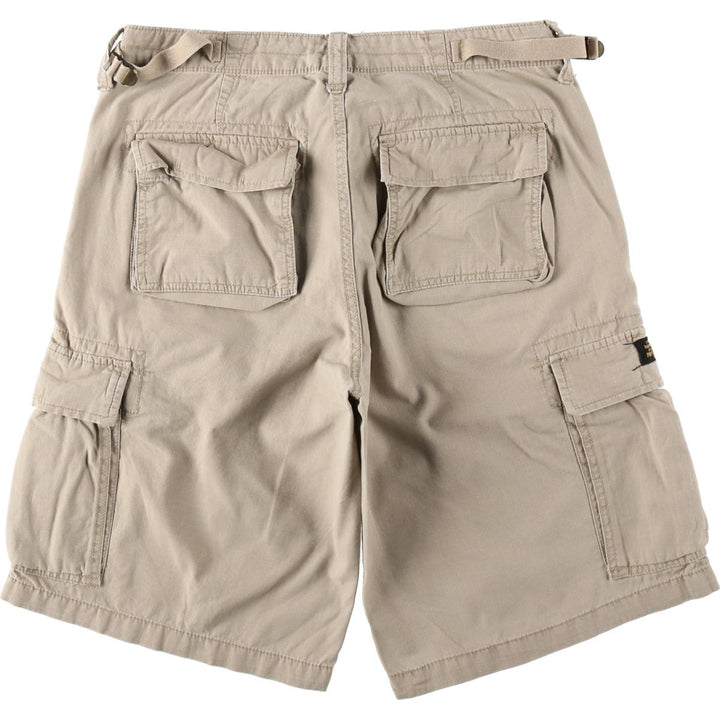 Ralph Lauren POLO JEANS COMPANY Ripstop Military Cargo Shorts (Men's size W34 equivalent) cotton Beige type Vintage Second Hand