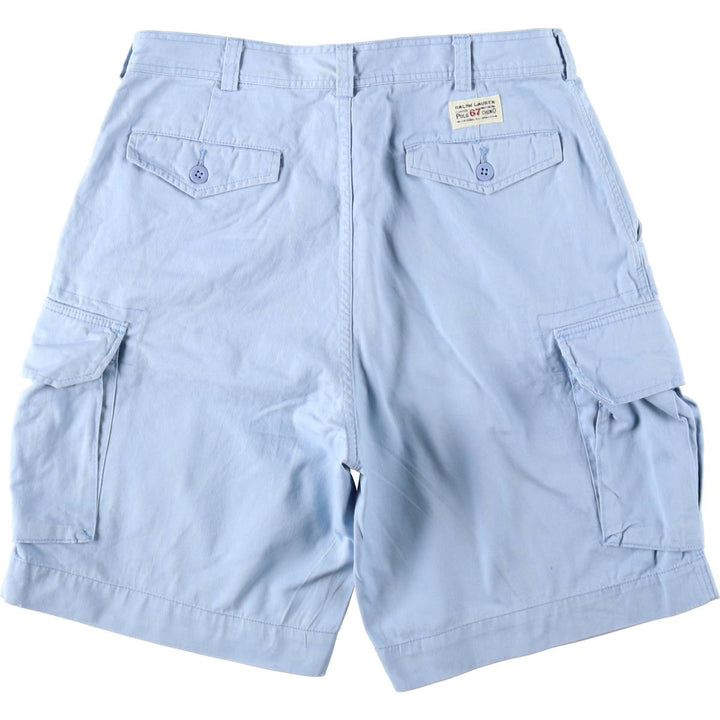 Ralph Lauren POLO by Ralph Lauren 67 CHINO Cargo Shorts, Men's Size W36 (approx.) cotton Blue type light blue Vintage Second Hand