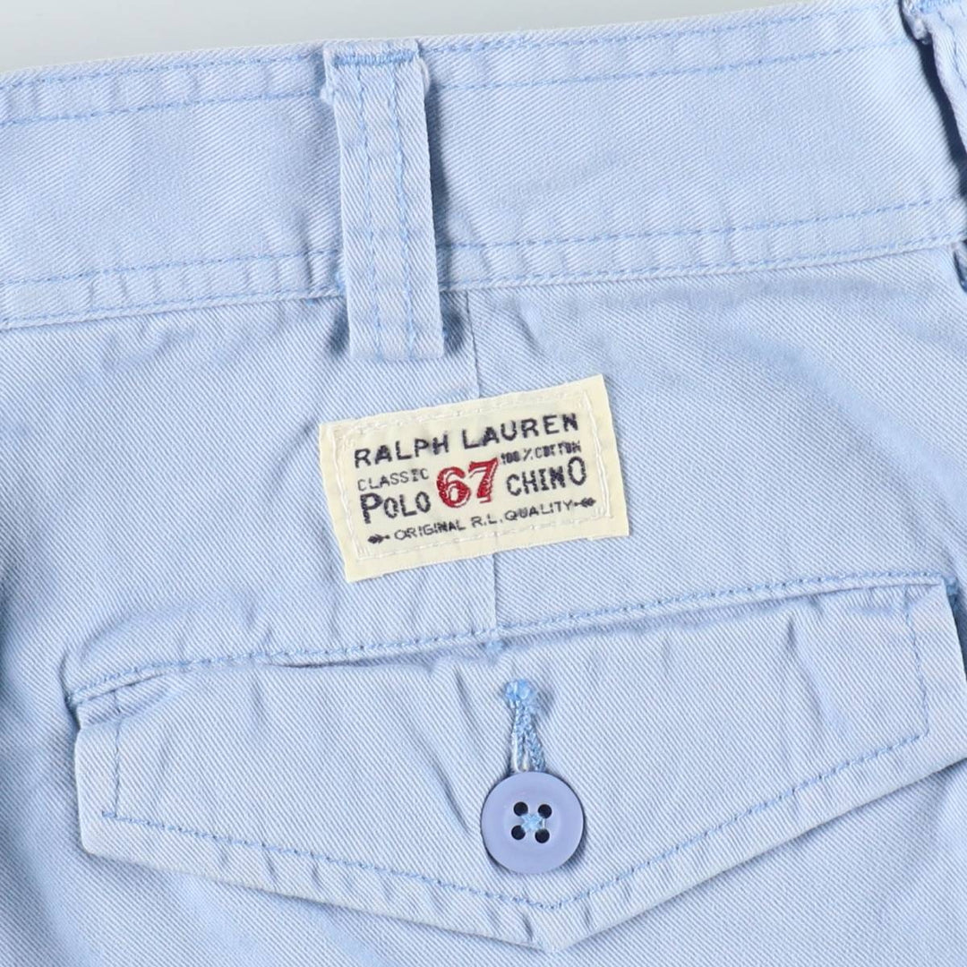Ralph Lauren POLO by Ralph Lauren 67 CHINO Cargo Shorts, Men's Size W36 (approx.) cotton Blue type light blue Vintage Second Hand