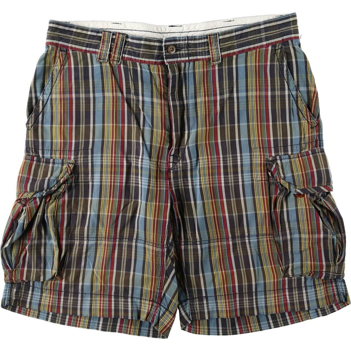 Ralph Lauren POLO by Ralph Lauren Check Pattern Cargo Shorts, Men's Size W37 (approx.) cotton multicolor Vintage Second Hand