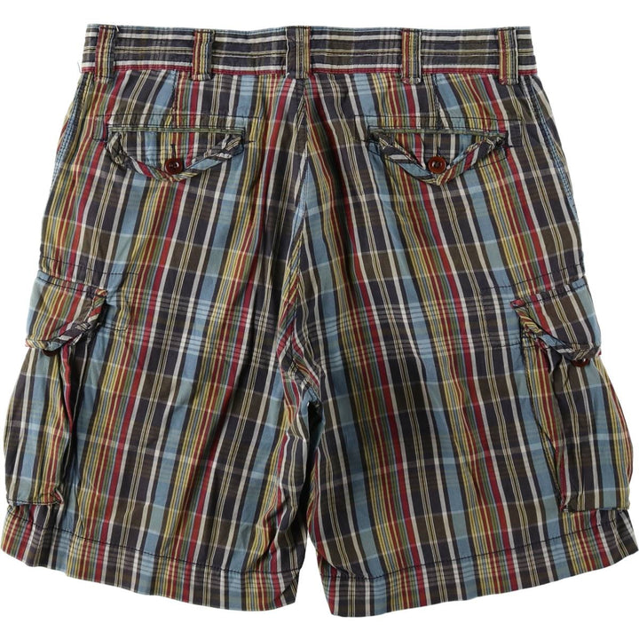 Ralph Lauren POLO by Ralph Lauren Check Pattern Cargo Shorts, Men's Size W37 (approx.) cotton multicolor Vintage Second Hand