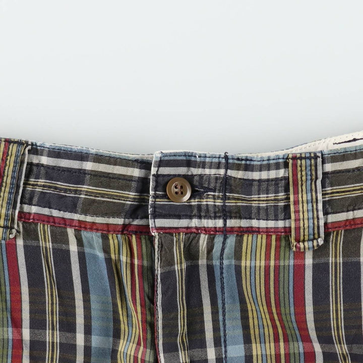 Ralph Lauren POLO by Ralph Lauren Check Pattern Cargo Shorts, Men's Size W37 (approx.) cotton multicolor Vintage Second Hand