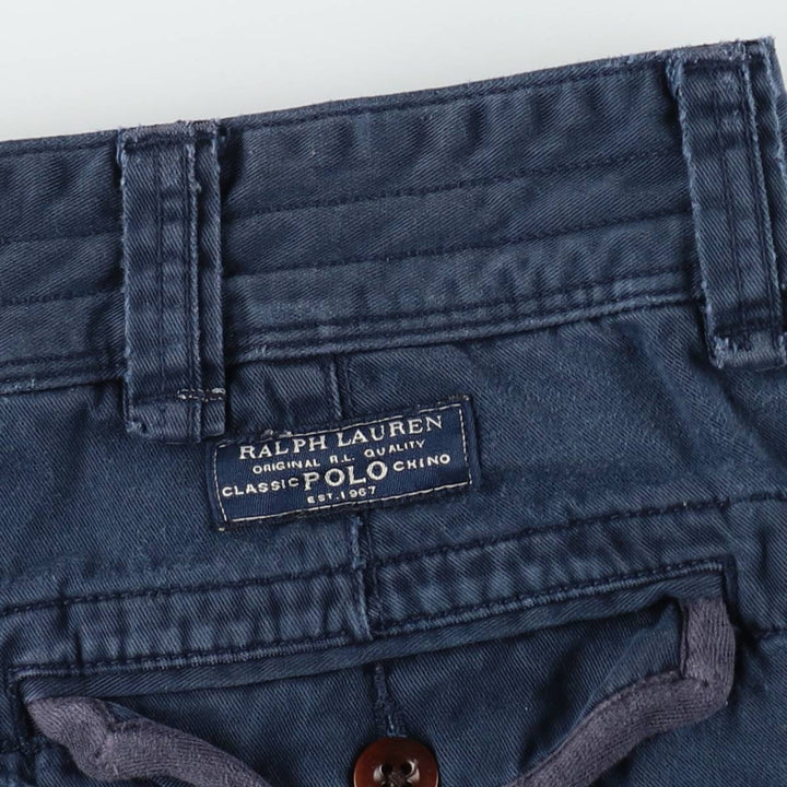 Ralph Lauren POLO by Ralph Lauren cargo shorts, men's size W39 (approx.) cotton navy blue type Vintage Second Hand