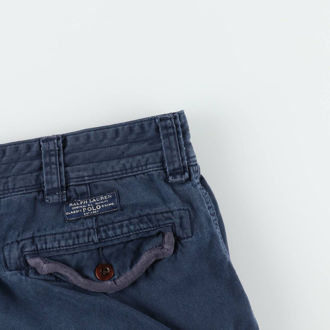 Ralph Lauren POLO by Ralph Lauren cargo shorts, men's size W39 (approx.) cotton navy blue type Vintage Second Hand