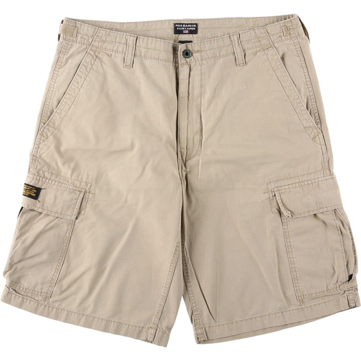 Ralph Lauren POLO JEANS COMPANY Ripstop Military Cargo Shorts (Men's size W38 equivalent) cotton Beige type Vintage Second Hand
