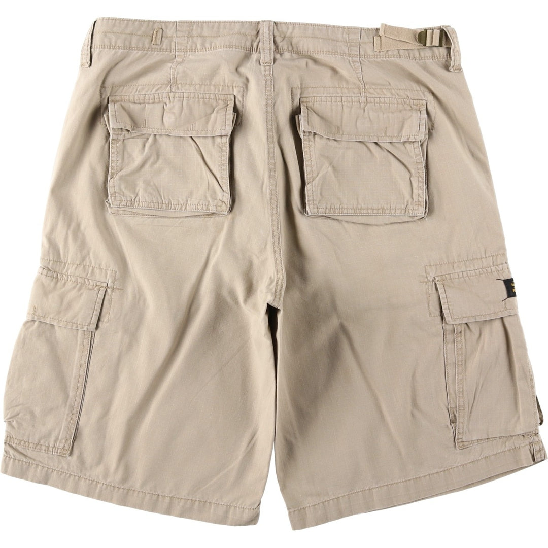 Ralph Lauren POLO JEANS COMPANY Ripstop Military Cargo Shorts (Men's size W38 equivalent) cotton Beige type Vintage Second Hand