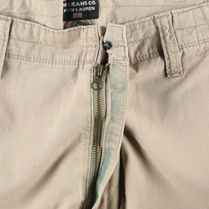 Ralph Lauren POLO JEANS COMPANY Ripstop Military Cargo Shorts (Men's size W38 equivalent) cotton Beige type Vintage Second Hand