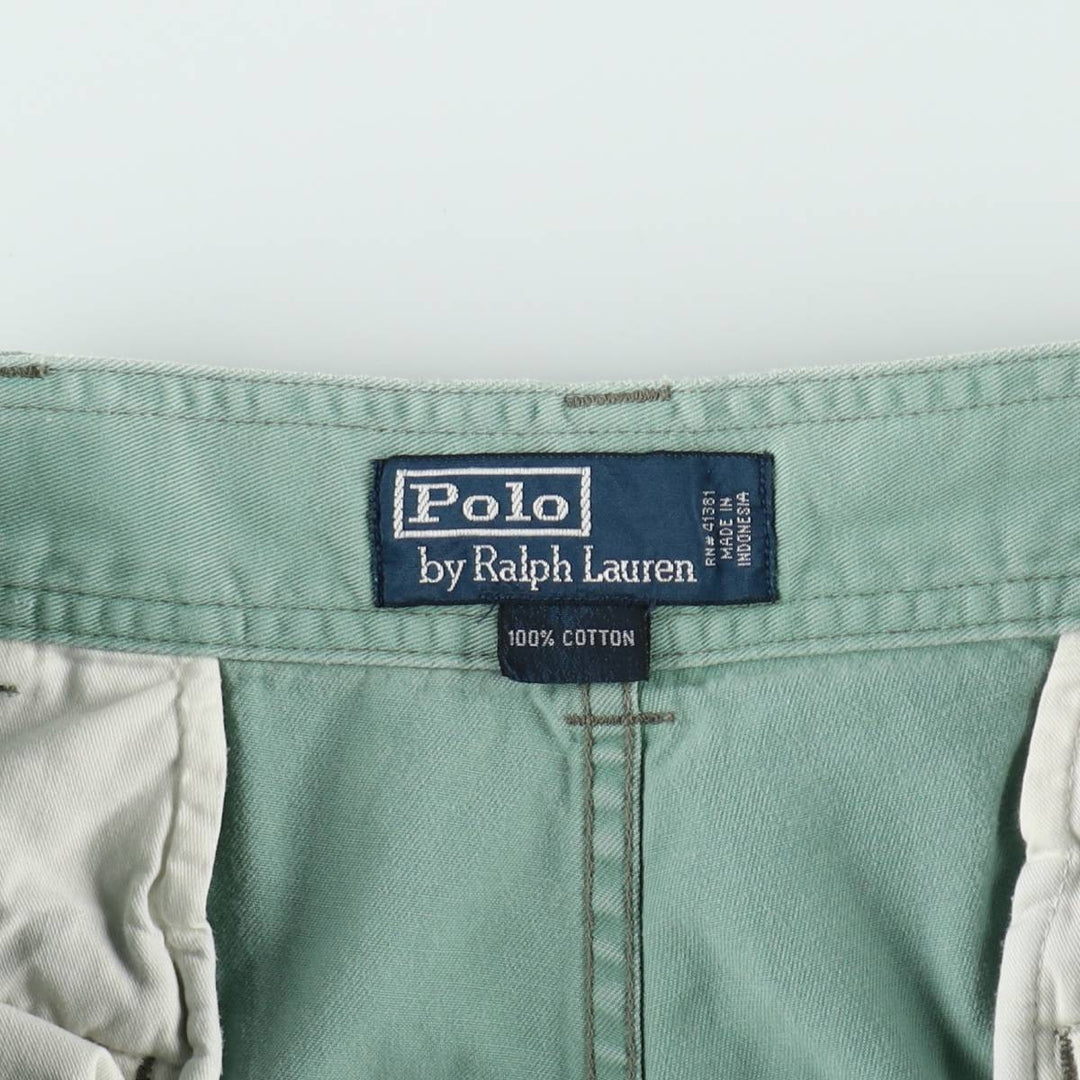 Ralph Lauren POLO by Ralph Lauren cargo shorts, short pants, men's size w36 cotton Mint green Vintage Second Hand