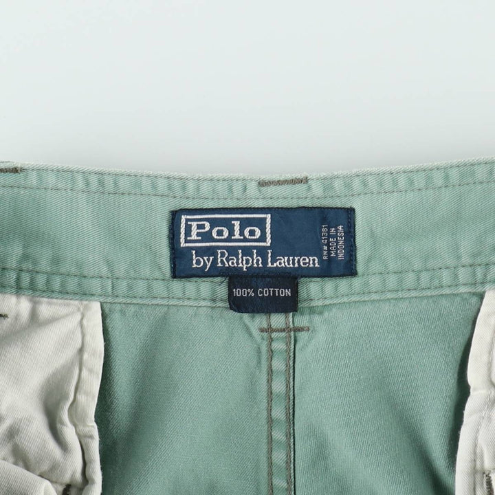 Ralph Lauren POLO by Ralph Lauren cargo shorts, short pants, men's size w36 cotton Mint green Vintage Second Hand