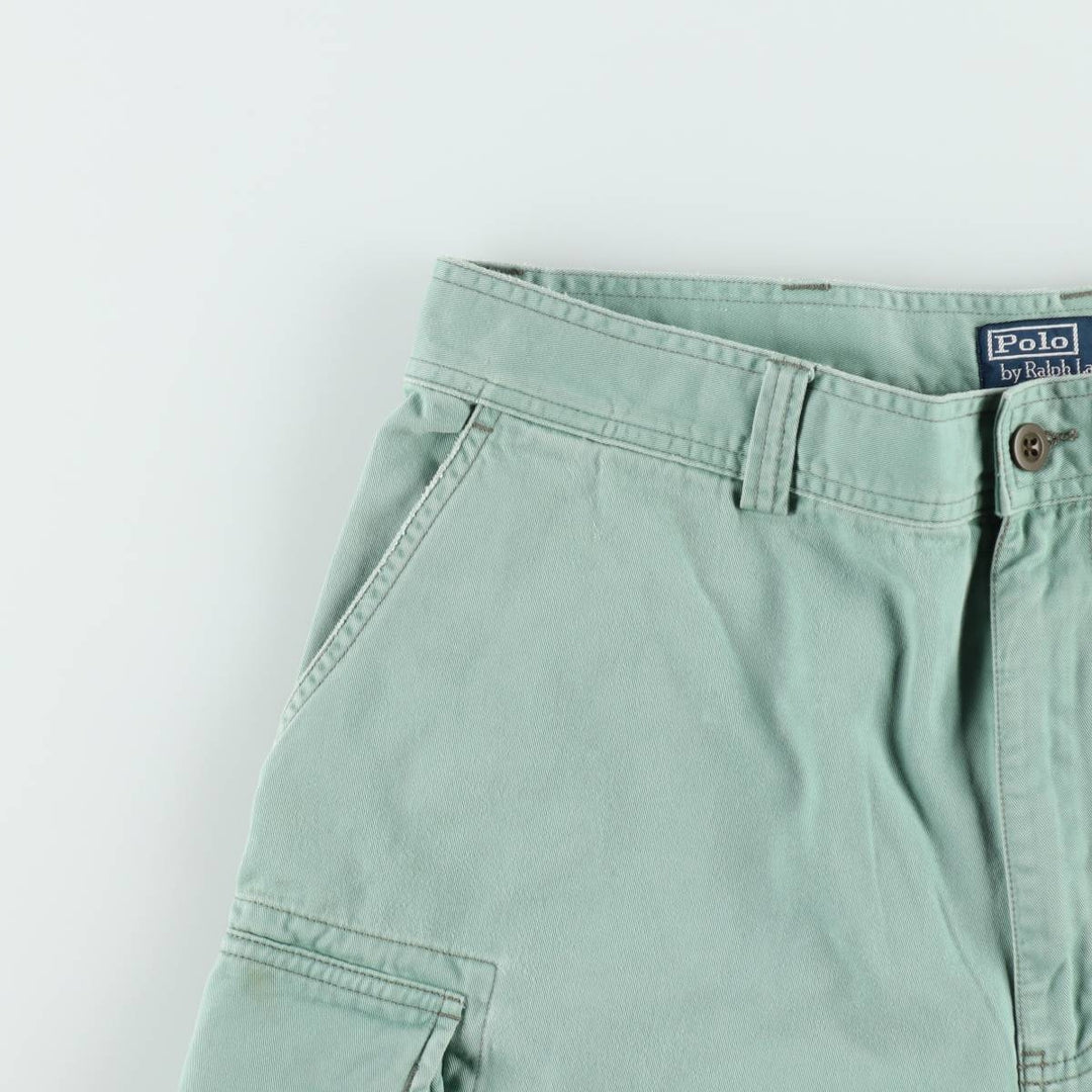 Ralph Lauren POLO by Ralph Lauren cargo shorts, short pants, men's size w36 cotton Mint green Vintage Second Hand