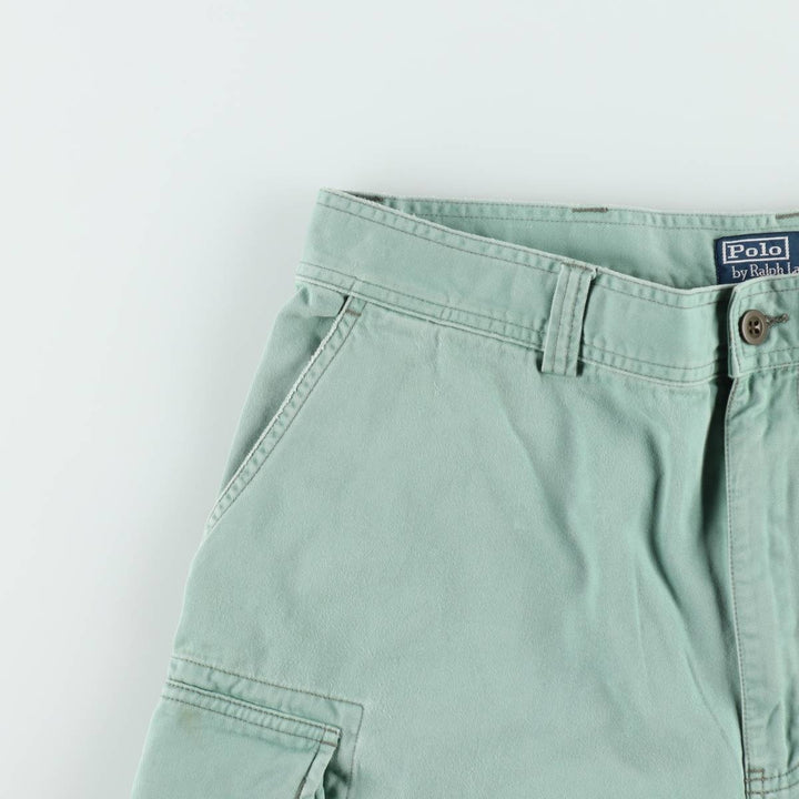 Ralph Lauren POLO by Ralph Lauren cargo shorts, short pants, men's size w36 cotton Mint green Vintage Second Hand