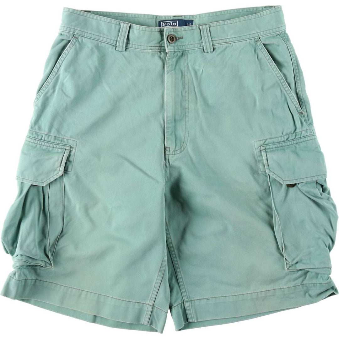 Ralph Lauren POLO by Ralph Lauren cargo shorts, short pants, men's size w34 cotton Mint green Vintage Second Hand