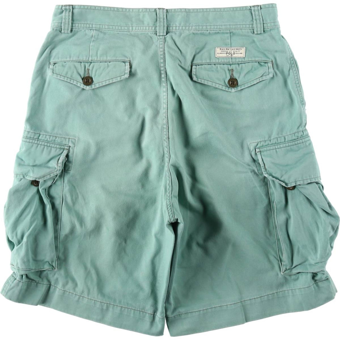 Ralph Lauren POLO by Ralph Lauren cargo shorts, short pants, men's size w34 cotton Mint green Vintage Second Hand