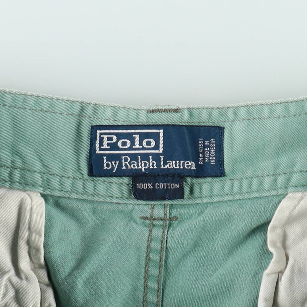 Ralph Lauren POLO by Ralph Lauren cargo shorts, short pants, men's size w34 cotton Mint green Vintage Second Hand