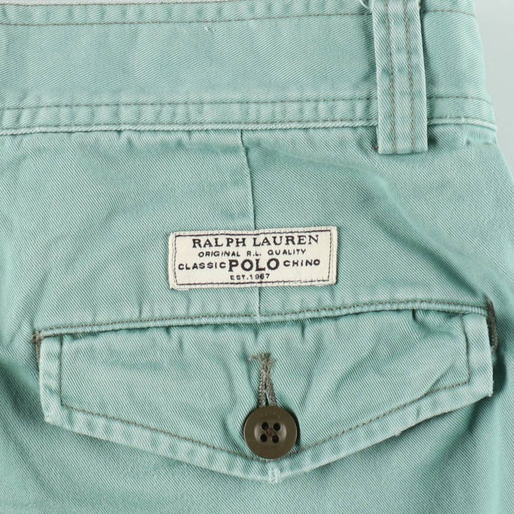 Ralph Lauren POLO by Ralph Lauren cargo shorts, short pants, men's size w34 cotton Mint green Vintage Second Hand