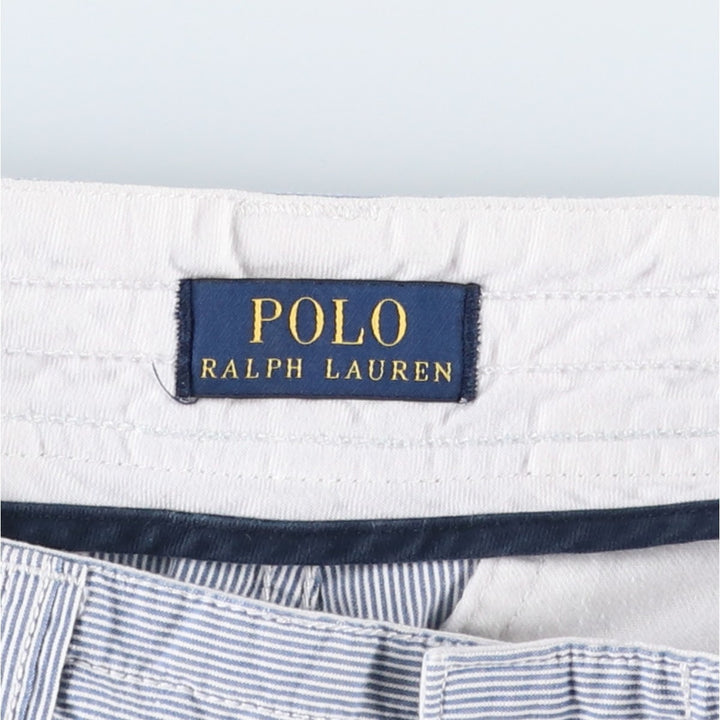 Ralph Lauren POLO RALPH LAUREN Stripe Pattern Cargo Shorts, Men's Size W30 (approx.) cotton blue type Vintage Second Hand