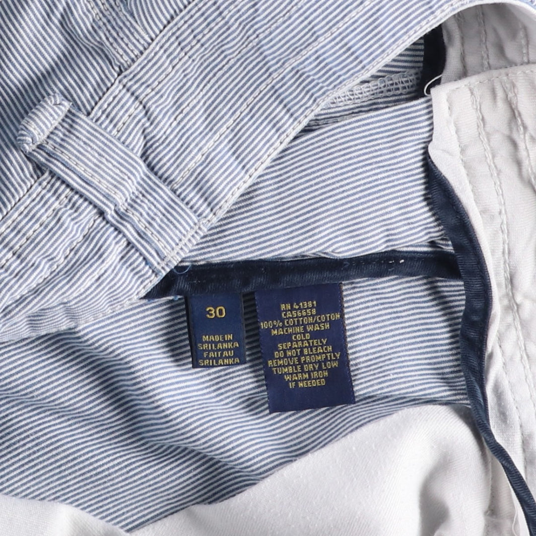 Ralph Lauren POLO RALPH LAUREN Stripe Pattern Cargo Shorts, Men's Size W30 (approx.) cotton blue type Vintage Second Hand