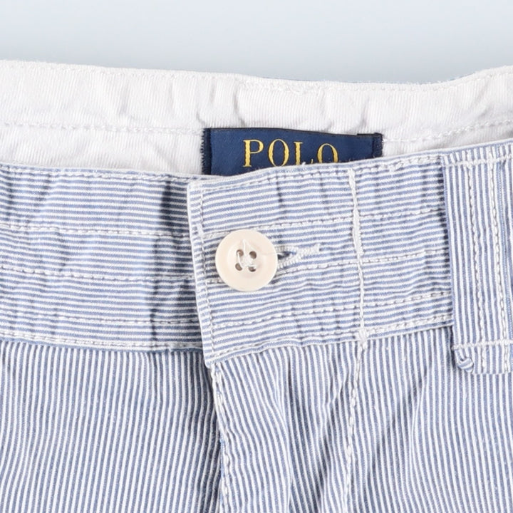 Ralph Lauren POLO RALPH LAUREN Stripe Pattern Cargo Shorts, Men's Size W30 (approx.) cotton blue type Vintage Second Hand