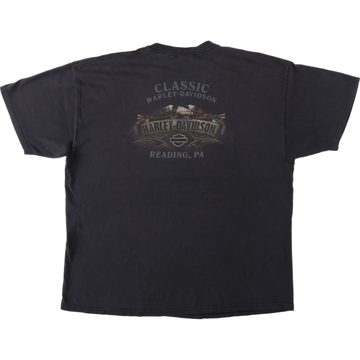 Harley-Davidson Eagle Pattern Motorcycle Bike T-shirt Men's XL cotton black type Vintage Second Hand