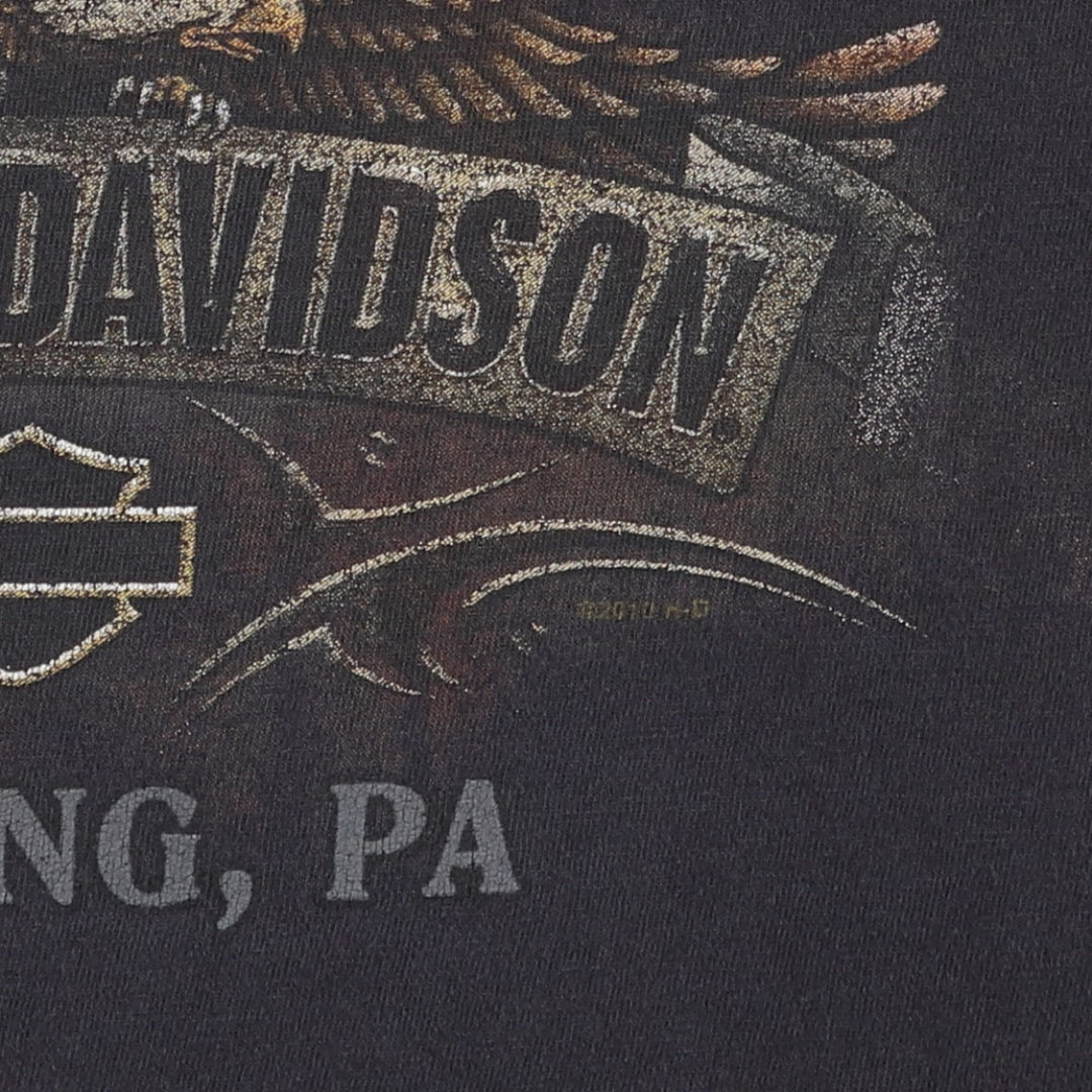 Harley-Davidson Eagle Pattern Motorcycle Bike T-shirt Men's XL cotton black type Vintage Second Hand
