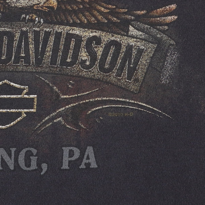Harley-Davidson Eagle Pattern Motorcycle Bike T-shirt Men's XL cotton black type Vintage Second Hand
