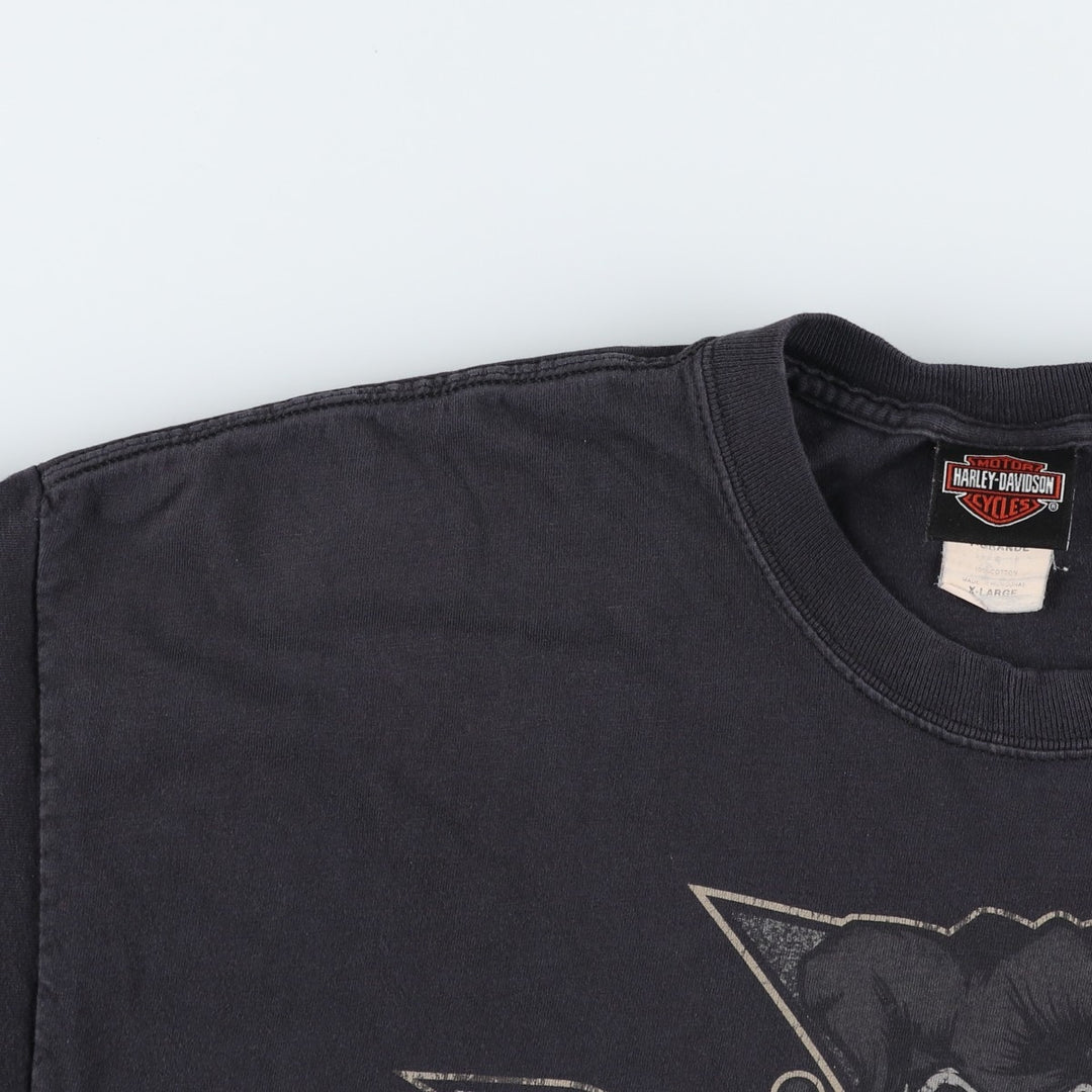 Harley-Davidson Eagle Pattern Motorcycle Bike T-shirt Men's XL cotton black type Vintage Second Hand
