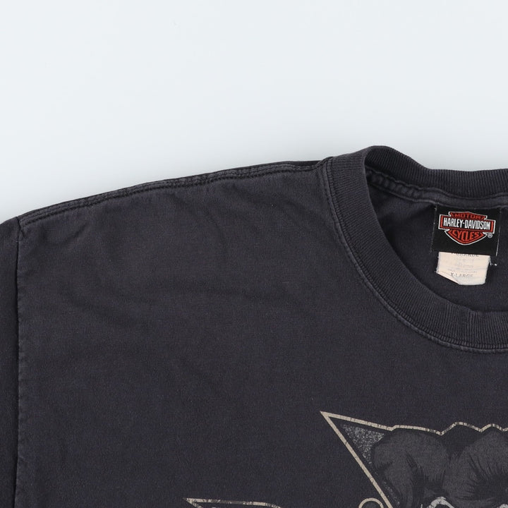 Harley-Davidson Eagle Pattern Motorcycle Bike T-shirt Men's XL cotton black type Vintage Second Hand