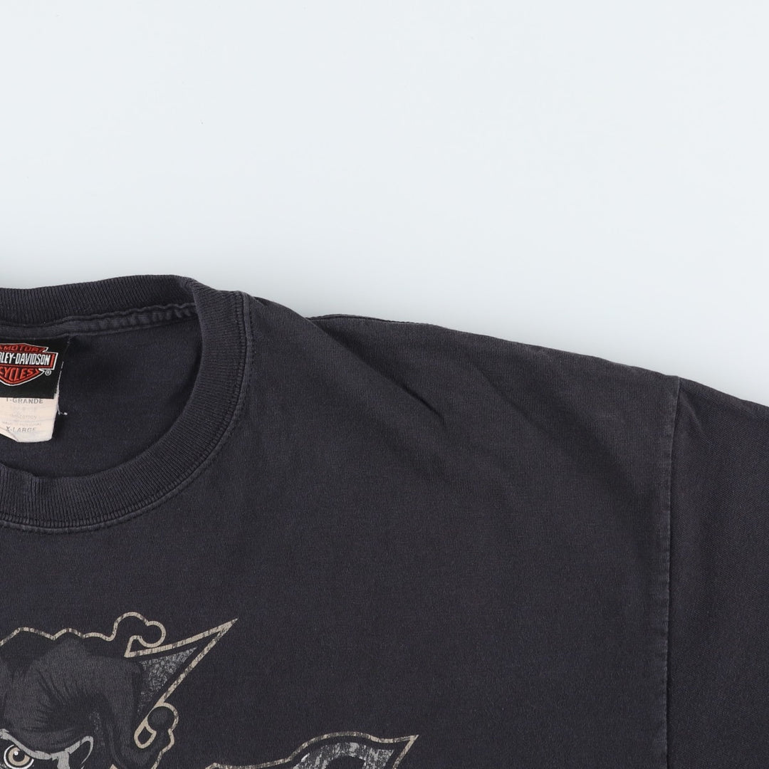 Harley-Davidson Eagle Pattern Motorcycle Bike T-shirt Men's XL cotton black type Vintage Second Hand