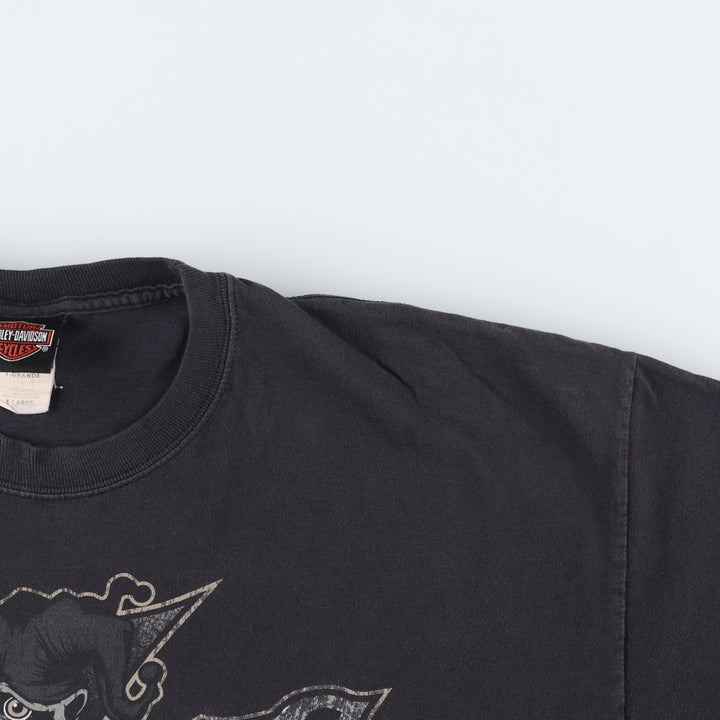 Harley-Davidson Eagle Pattern Motorcycle Bike T-shirt Men's XL cotton black type Vintage Second Hand