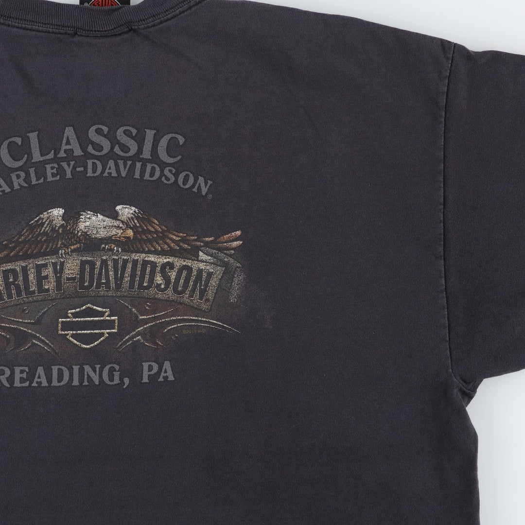 Harley-Davidson Eagle Pattern Motorcycle Bike T-shirt Men's XL cotton black type Vintage Second Hand