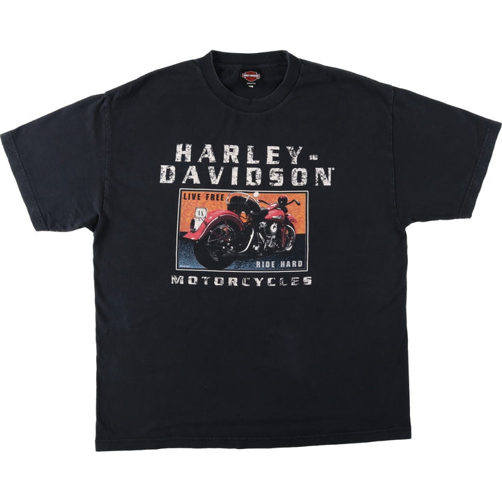 Harley-Davidson Motorcycle Bike T-shirt Made in USA Men's XL cotton black type Vintage Second Hand